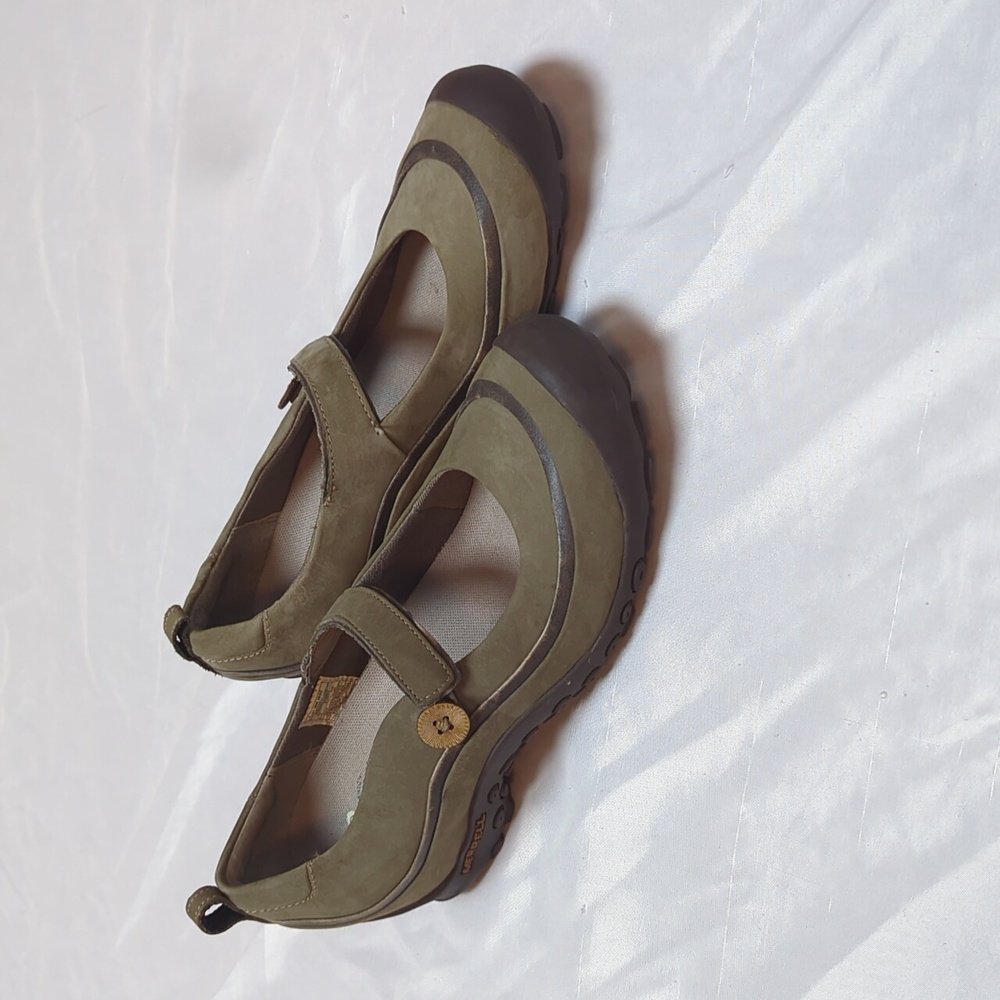 Merrell Plaza Emme Taupe Leather Mary Jane Comfort Shoes Size 9